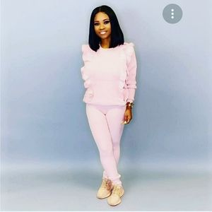 Nwot pink ruffle 2pc outfit